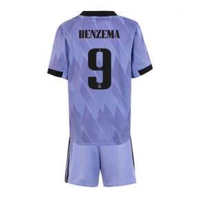 Real Madrid Karim Benzema #9 babykläder Bortatröja barn 2022-23 Korta ärmar (+ Korta byxor)